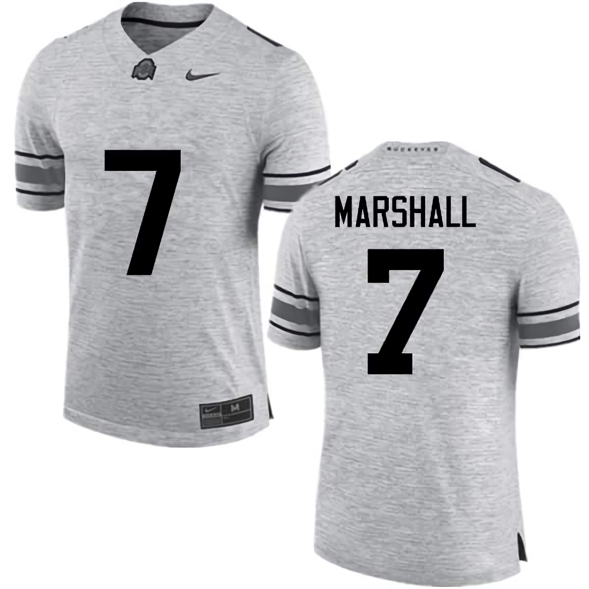 Jalin Marshall Ohio State Buckeyes Men's NCAA #7 Nike Gray College Stitched Football Jersey FIR5056ES